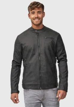 Indicode Jeans MANUEL - Kunstlederjacke - Dark Gray