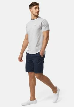 Indicode Jeans T-Shirt Basic - Lt Grey Mix -INDICODE JEANS Kleidung 1b7f4d7b5f2942a1920a8af9187646bf