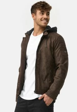 Indicode Jeans MIGUEL - Kunstlederjacke - Brown -INDICODE JEANS Kleidung 2104c914f909488cbcfb9a499687893a