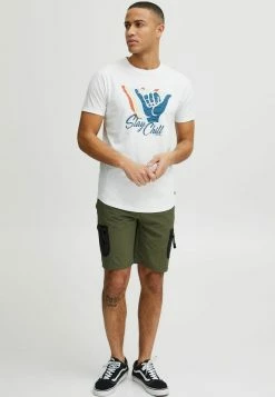 Indicode Jeans IDDANIEL - T-Shirt Print - Off White