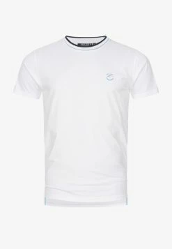 Indicode Jeans T-Shirt Basic - Offwhite -INDICODE JEANS Kleidung 410a675b3b4346e89e371dd7bf5a10db