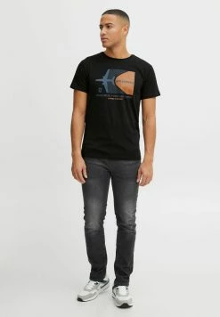 Indicode Jeans IDRONNY - T-Shirt Print - Black -INDICODE JEANS Kleidung 7162ad8b02694b2cabc612be0ed74b15