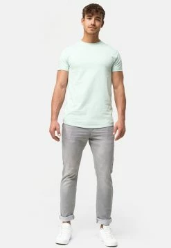Indicode Jeans KLOGE - T-Shirt Basic - Quiet Wave -INDICODE JEANS Kleidung 9495e820bbb1471fa045b824273c8a47