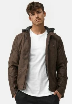 Indicode Jeans MIGUEL - Kunstlederjacke - Brown