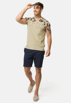 Indicode Jeans ILBO - T-Shirt Print - Golden Haze -INDICODE JEANS Kleidung b76085cb3c4d4a4f8376b23f77c687c0