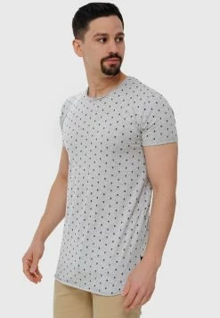 Indicode Jeans T-Shirt Print - Lt Grey Mix -INDICODE JEANS Kleidung ba462c8c76254594ac960c4e451097da