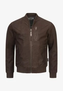 Indicode Jeans CAPTAIN - Lederjacke - Dk Brown -INDICODE JEANS Kleidung bc6afe1b8e2648c384a512bad3a2801e