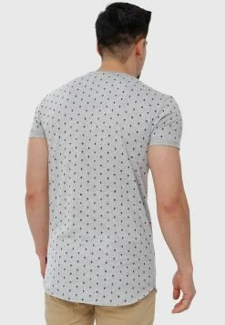 Indicode Jeans T-Shirt Print - Lt Grey Mix -INDICODE JEANS Kleidung c038ec5120e647e787e9999828740a2c