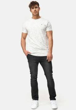 Indicode Jeans KLOGE - T-Shirt Basic - Ecru Mix -INDICODE JEANS Kleidung c77a616c367f4089ba0c1f8c6eeb5e11