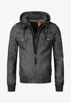 Indicode Jeans AARON - Kunstlederjacke - Raven -INDICODE JEANS Kleidung de5b68fbe3f3488a9e090f771150b271