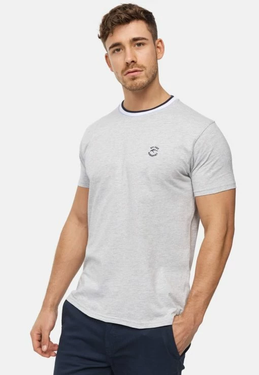 Indicode Jeans T-Shirt Basic - Lt Grey Mix 7 Indicode Jeans T-Shirt Basic - Lt Grey Mix -INDICODE JEANS Kleidung f96db754e11a4a9b82235be6e29d493b