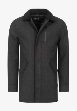 Indicode Jeans FALMO - Kurzmantel - Mini Herringbone Black -INDICODE JEANS Kleidung fe384659517d402da71935a7b4e5e6e9